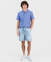 Guess Men's Diagonal Texture Interlock Zip Polo