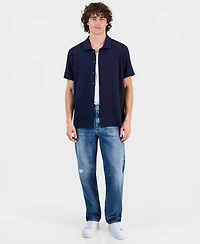 Guess Men's Arin Solid Knit Short-Sleeve Shirt