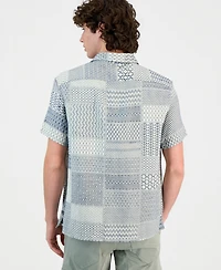 Guess Men's Malik Cotton Patchwork Jacquard Shirt