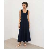 Pact Women's Fit & Flare Open Back Maxi Dress Made With Organic Cotton