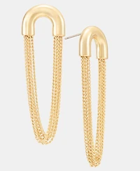 Anne Klein Gold-Tone Metal Statement Chain Drop Earrings