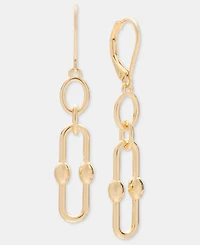Anne Klein Gold-Tone Metal Ball Link Chain Drop Earrings