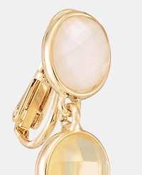 Anne Klein Gold-Tone Stone Linear Ez Comfort Clip Earrings