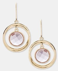 Anne Klein Gold-Tone Purple Stone Orbital Earrings