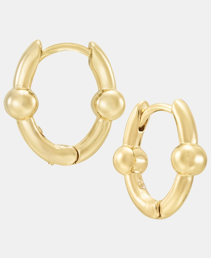 Anne Klein Gold-Tone Metal Ball Huggie Earrings