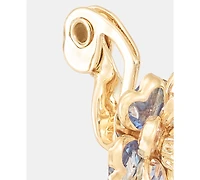 Anne Klein Gold-Tone Blue Stone Flower Button Ez Comfort Clip Earrings