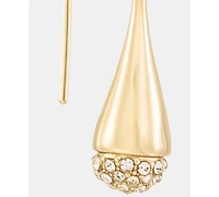Dkny Gold-Tone Crystal Pave Beaded Threader Earrings