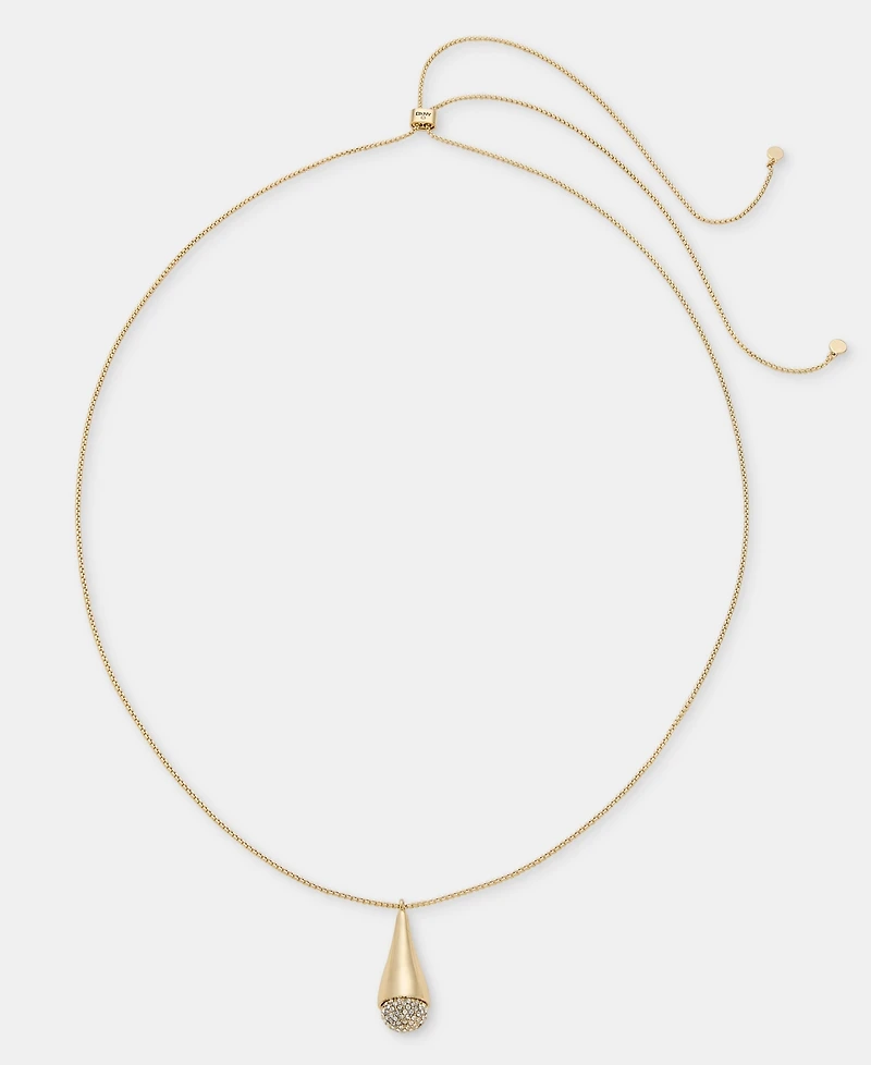 Dkny Gold-Tone 40" Crystal Pave Beaded Pendant Necklace