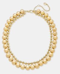 Dkny Gold-Tone Two-Row Ball Chain Collar Necklace
