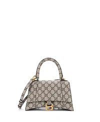 Pre-Owned Gucci Small x Balenciaga The Hacker Project Hourglass Top Handle Bag Gg Coated Canvas