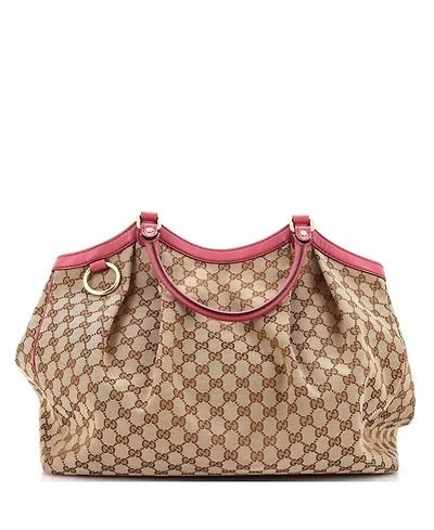 Pre-Owned Gucci Large Sukey Tote Gg Canvas with Leather