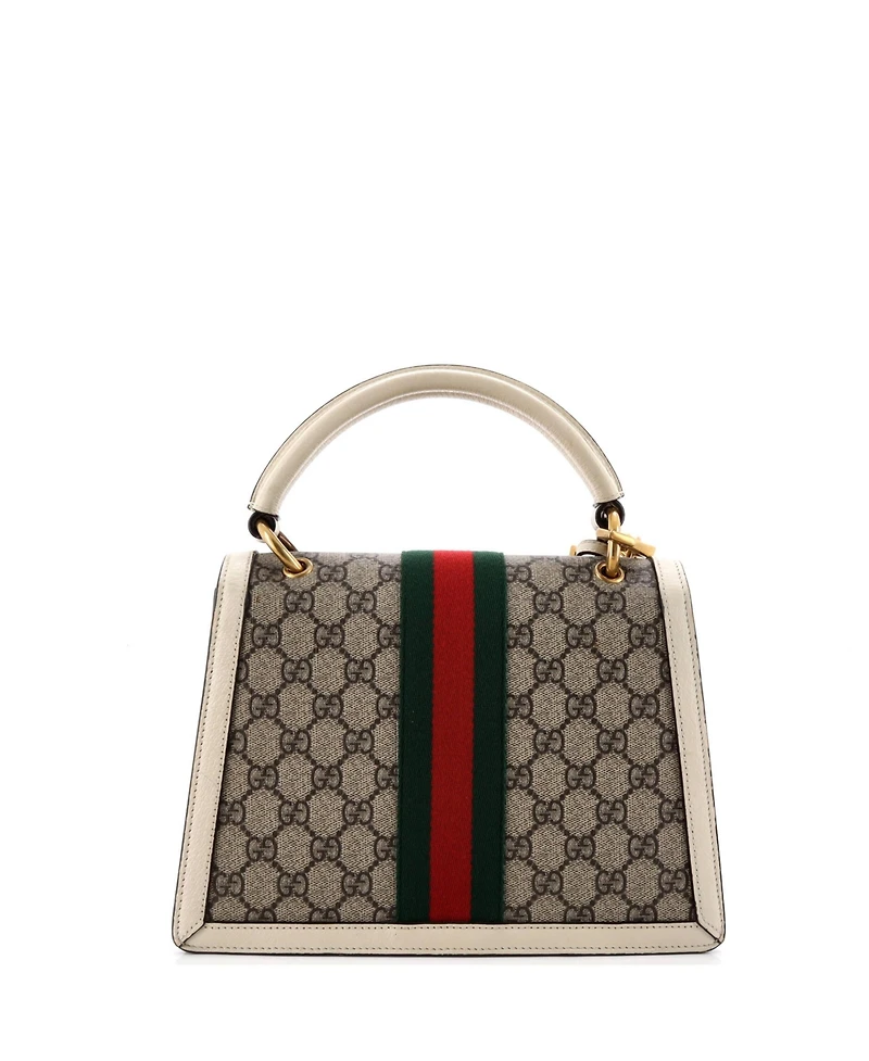 Pre-Owned Gucci Small Queen Margaret Top Handle Bag Gg Coated Canvas with Leather