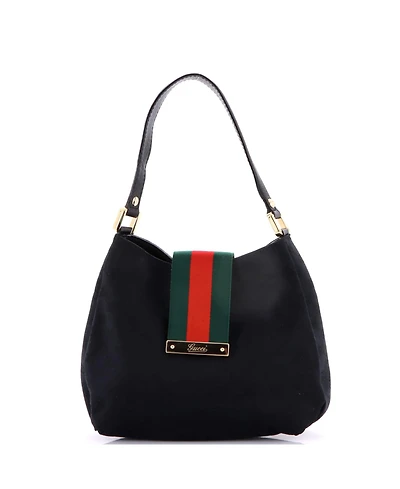Pre-Owned Gucci Medium New Ladies Web Hobo Gg Canvas