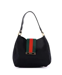 Pre-Owned Gucci Medium New Ladies Web Hobo Gg Canvas