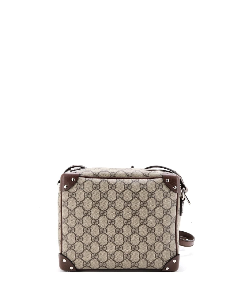 Pre-Owned Gucci Trunk Shoulder Bag Gg Coated Canvas with Studded Leather