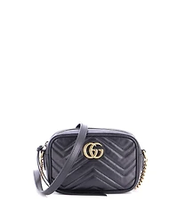 Pre-Owned Gucci Mini Gg Marmont Shoulder Bag Matelasse Leather