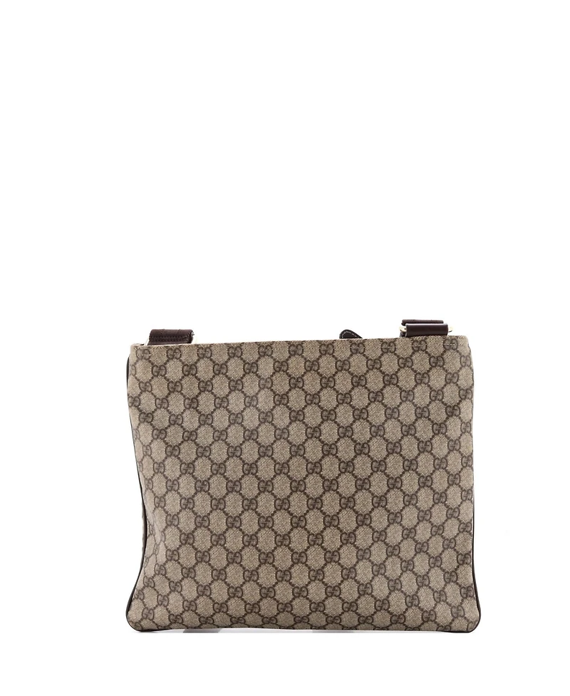 Pre-Owned Gucci Large Zip Top Messenger Bag Gg Coated Canvas
