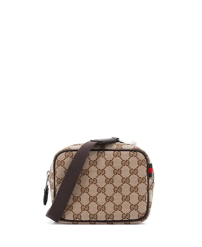 Pre-Owned Gucci Mini Web Loop Camera Bag Gg Canvas
