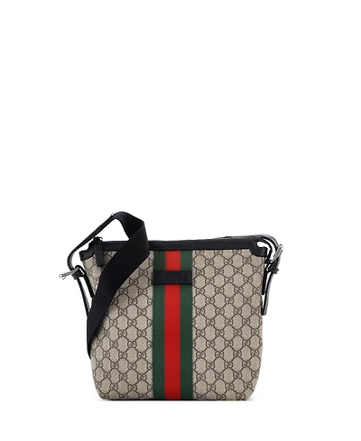 Pre-Owned Gucci Small Web Messenger Bag Gg Coated Canvas