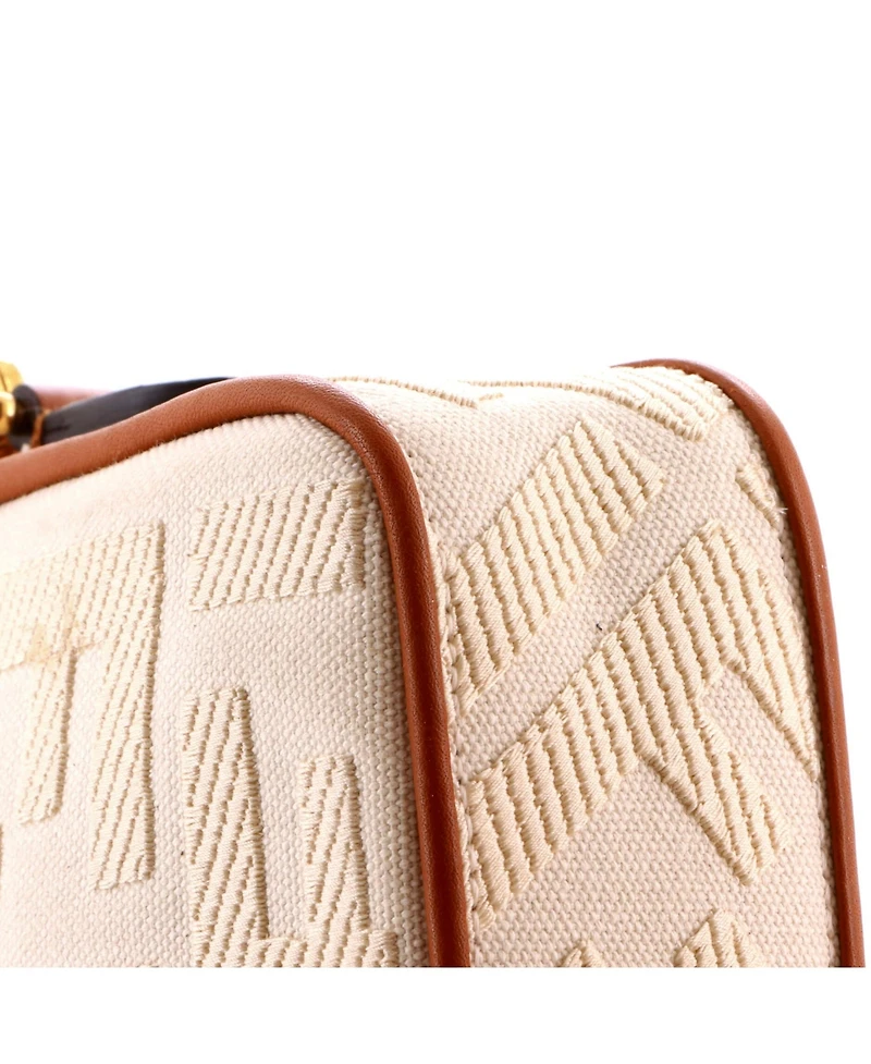 Pre-Owned Fendi Mini Baguette Nm Bag Zucca Embroidered Canvas