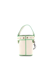 Pre-Owned Fendi Mini Logo Mon Tresor Bucket Bag Embroidered Canvas