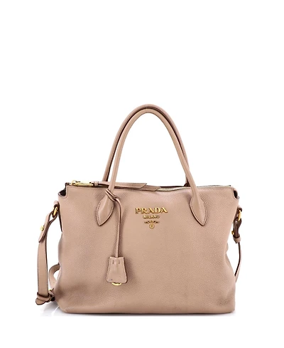 Pre-Owned Prada Medium Dual Strap Zip Tote Vitello Daino
