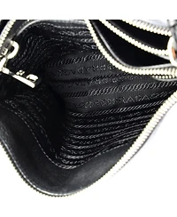 Pre-Owned Prada Small Double Zip Crossbody Bag Vitello Daino