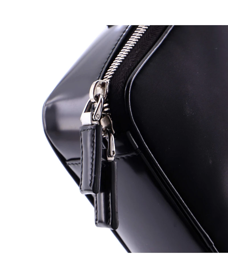 Pre-Owned Prada Small Brique Camera Crossbody Bag Tessuto and Spazzolato Leather