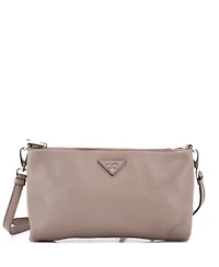 Pre-Owned Prada Mini Flat Zip Crossbody Bag Vitello Daino