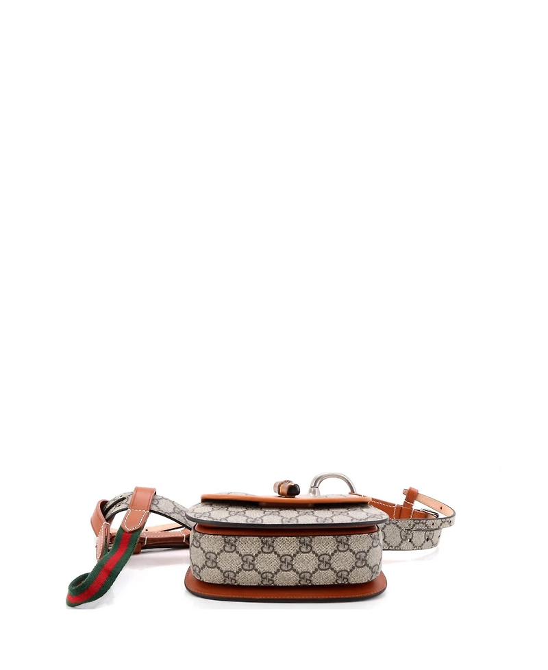 Pre-Owned Gucci Mini Bamboo 1947 Belt Bag Gg Coated Canvas