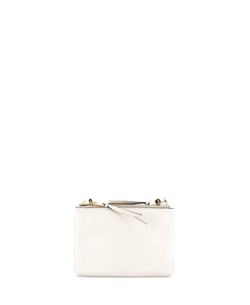 Pre-Owned Prada Small Double Zip Crossbody Bag Vitello Daino