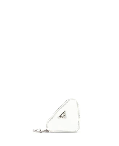 Pre-Owned Prada Mini Triangle Pouch Bag with Chain Brushed Leather