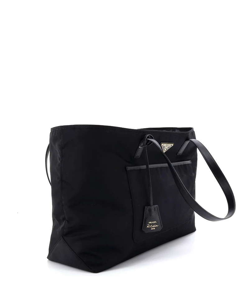 Pre-Owned Prada Large Re-Edition 1978 Pocket Tote Re-Nylon with Saffiano Leather
