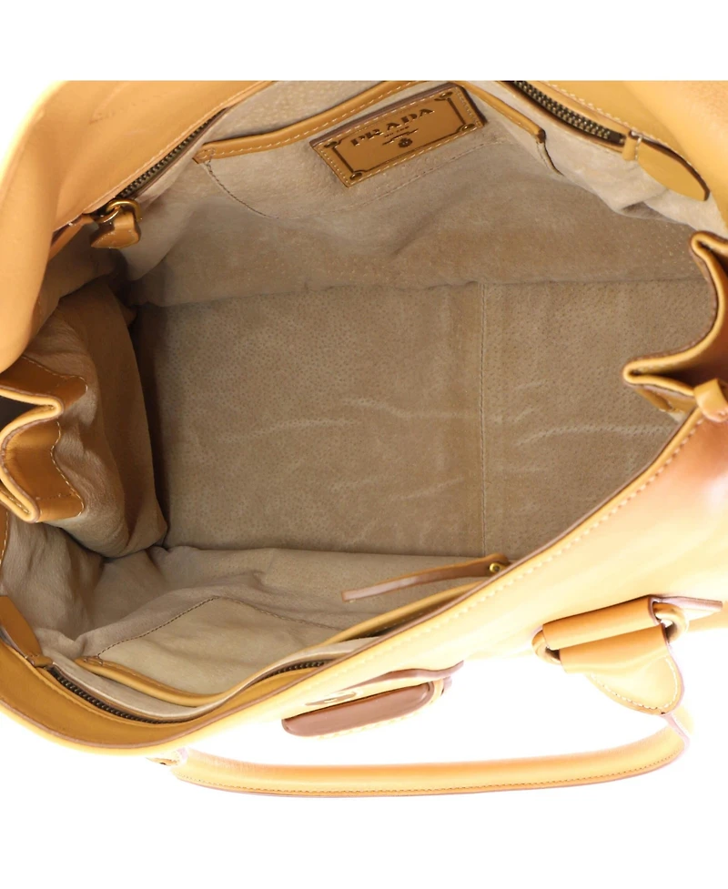 Pre-Owned Prada Large Pushlock Flap Tote Leather