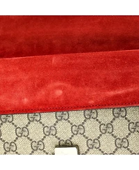 Pre-Owned Gucci Small Dionysus Bag Gg Coated Canvas with Crystal Embellished Metal