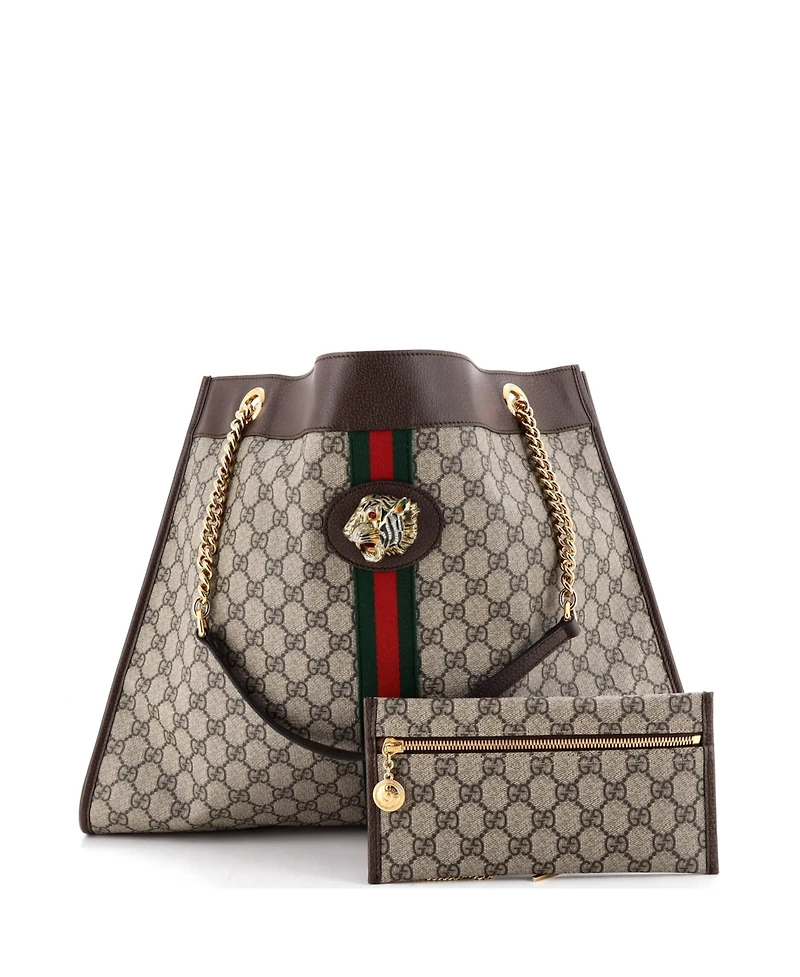 Pre-Owned Gucci Large Rajah Chain Tote Gg Coated Canvas