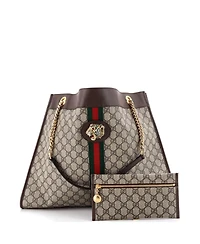 Pre-Owned Gucci Large Rajah Chain Tote Gg Coated Canvas