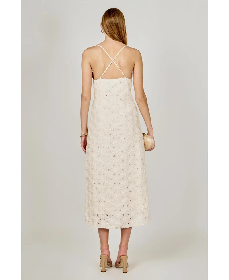 endless rose Women's lace spaghetti strap Maxi Dress