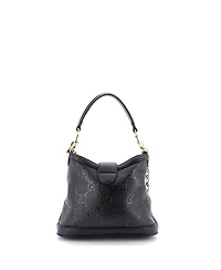 Pre-Owned Gucci Small Wonka Convertible Top Handle Bucket Bag Debossed Gg Leather