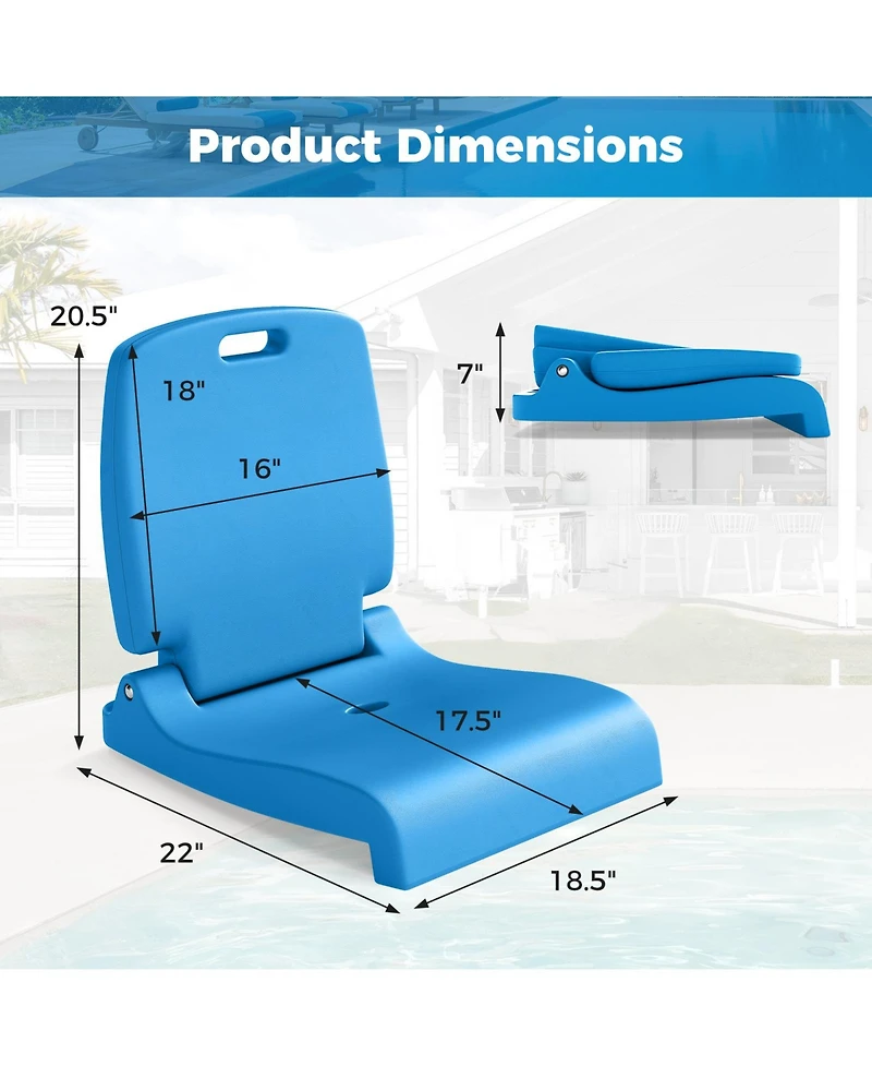 Sugift Foldable Outdoor Pool Chair with Handle and Back Support