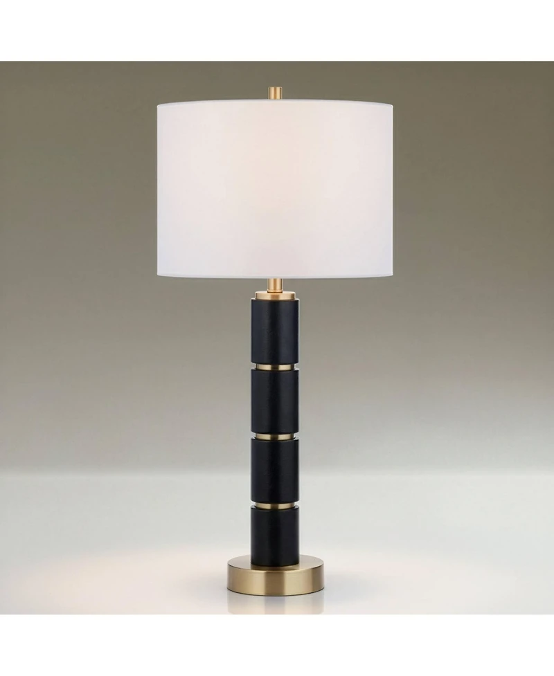 Possini Euro Design Possini Euro Rainier 30 1/2"H Faux Leather Column Table Lamp