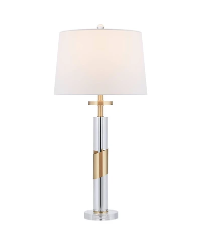 Vienna Full Spectrum Alfred 30 1/2" High Soft Brass and Crystal Column Table Lamp
