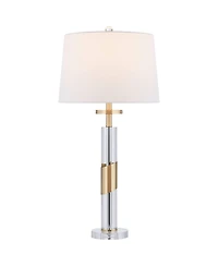 Vienna Full Spectrum Alfred 30 1/2" High Soft Brass and Crystal Column Table Lamp
