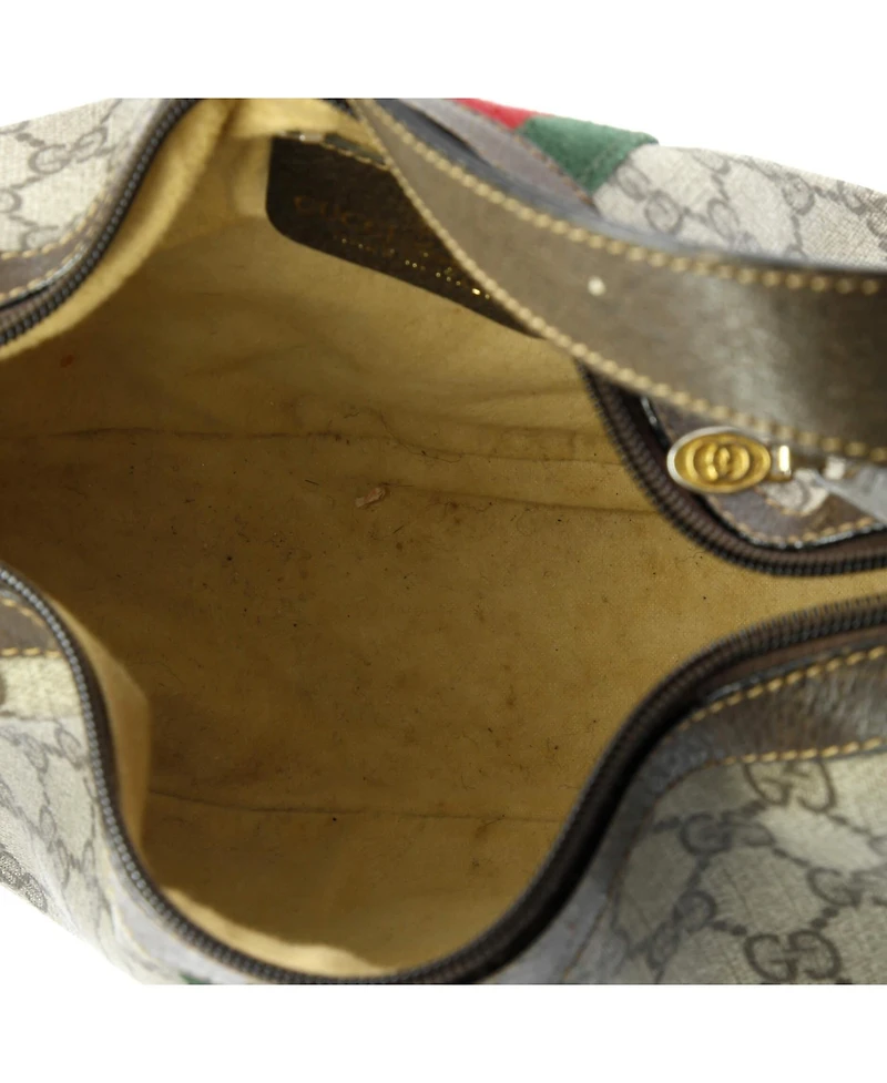 Pre-Owned Gucci Small Ophidia Half Moon Hobo Gg Coated Canvas