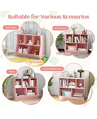 Sugift 5 Cube Wooden Kids Toy Storage Organizer with Anti Tipping Kit