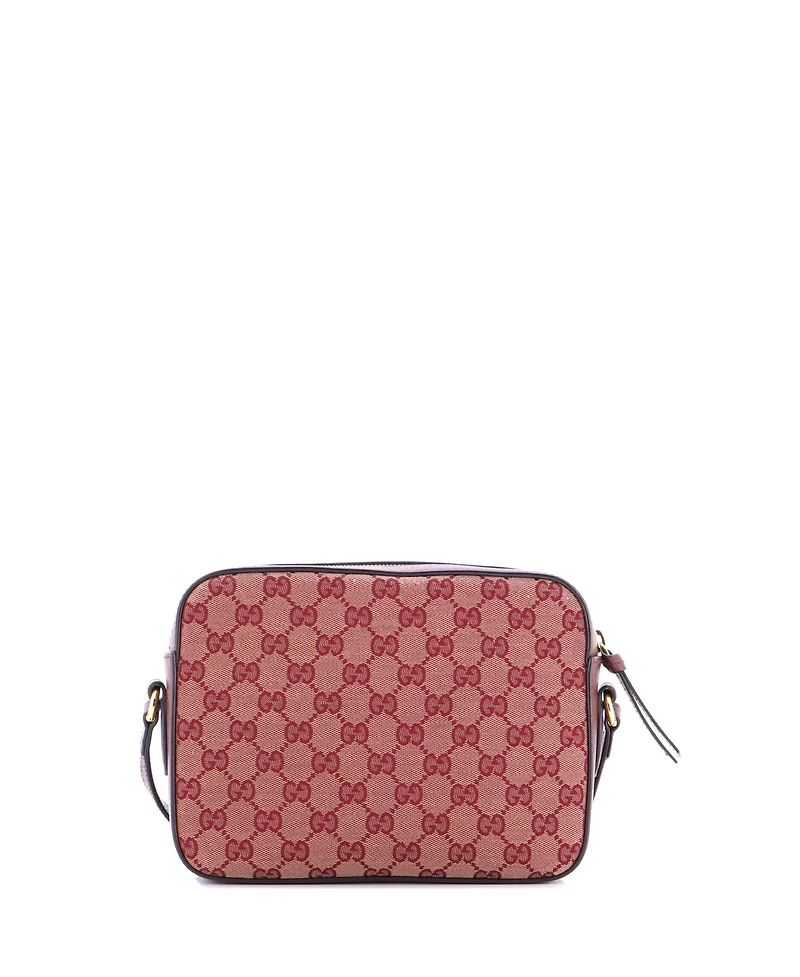 Pre-Owned Gucci Small Horsebit 1955 Flap Pocket Camera Bag Gg Canvas and Leather