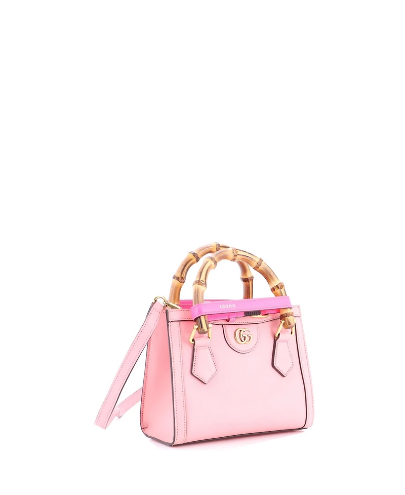 Pre-Owned Gucci Mini Diana Nm Bamboo Handle Tote Leather