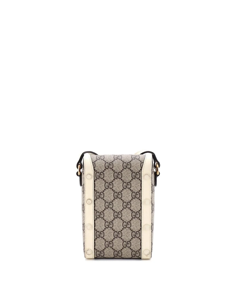 Pre-Owned Gucci Mini Horsebit 1955 Crossbody Bag Gg Coated Canvas with Leather