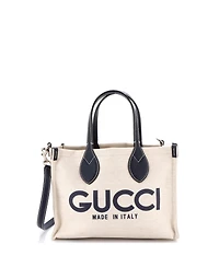 Pre-Owned Gucci Small Logo Shopper Tote Printed Canvas