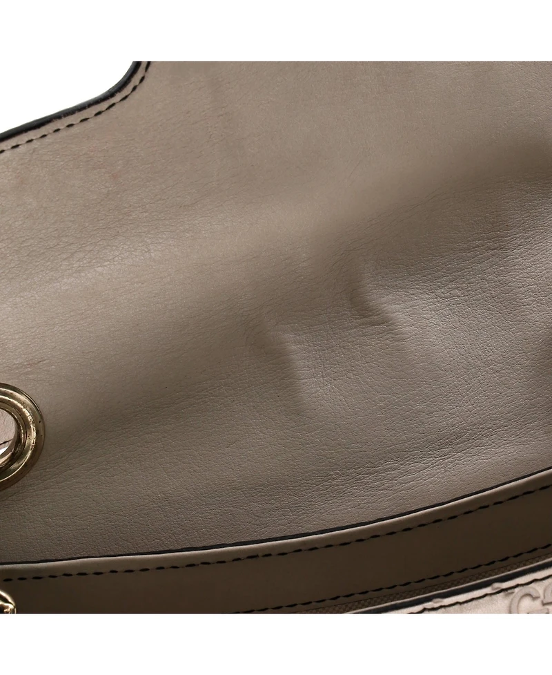 Pre-Owned Gucci Medium Emily Chain Flap Bag Guccissima Leather